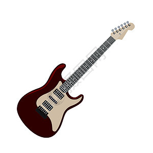 现实化插图电子吉他挡泥板细绳框架绘画旋律金属夹子艺术岩石乐器图片