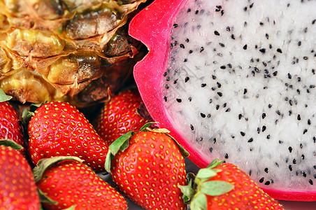 果果混合营养种子红色生长饮食食物树叶宏观植物热带图片
