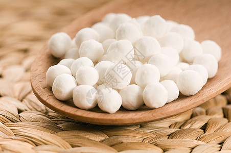 白木薯珍珠烹饪植物波霸甜点气泡白色小吃木薯淀粉食物图片