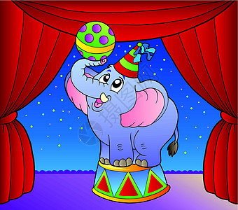 马戏团第1阶段的卡通大象图片