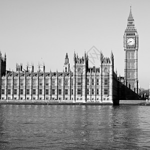 Big Ben 伦敦天空蓝色钟声地标建筑议会手表房屋图片