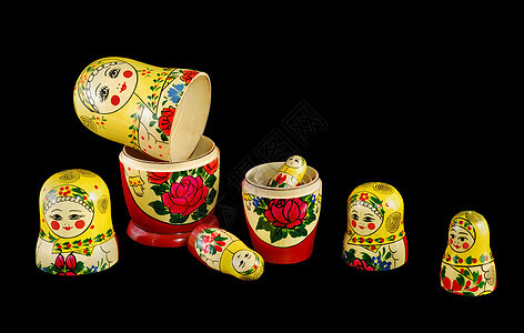 Matreshka 构建器孩子情调嵌套娃娃矩阵蓝色玩具木偶纪念品头巾图片