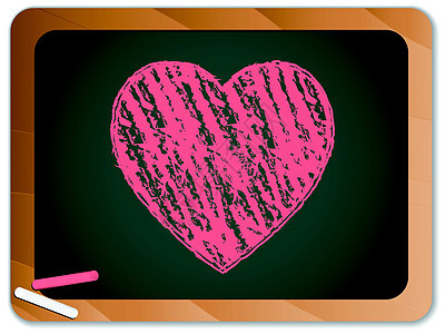 黑板与心之黑板 用粉笔写图片