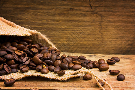 咖啡豆饮料菜单黑色豆子木板背景图片