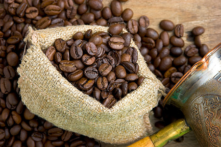 咖啡豆饮料菜单木板黑色豆子背景图片