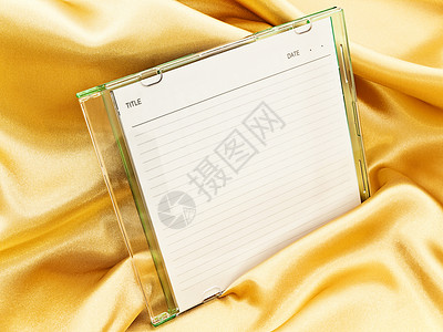 cd 盘金子盒子空白背景图片