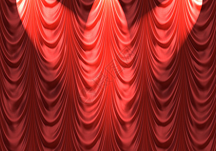 红色窗帘上的聚光灯织物天鹅绒流动商业剧院插图展示聚光灯娱乐圈波纹图片