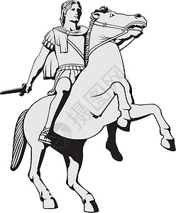 亚历山大大帝骑术雕像骑兵地标国王纪念碑头颅图片