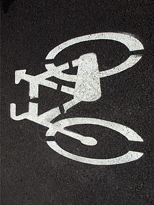 自行车车道标志红色信号白色图片