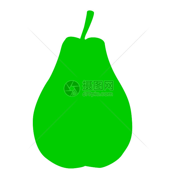 绿梨插图小路水果食物营养白色剪裁健康图片