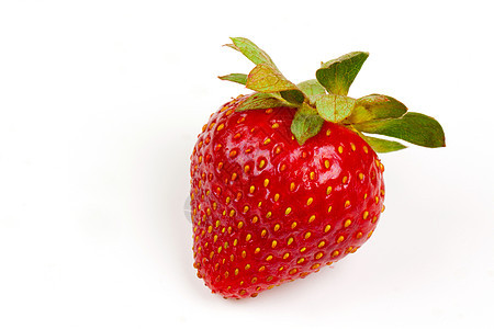 新鲜草莓种子叶子红色白色饮食营养绿色水果食物图片
