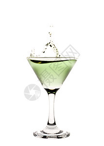 饮料茶点酒精绿色玻璃工作室冻结零重力静物液体白色图片