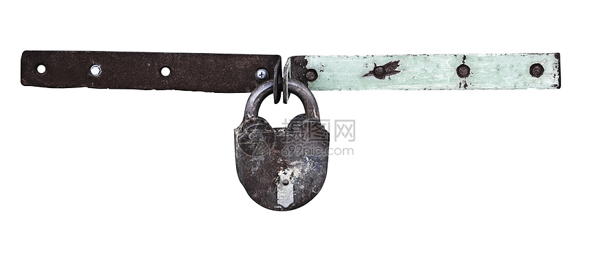 生锈锁安全隐私白色挂锁锁孔防御禁令警卫金属危险图片