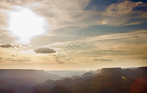 大峡谷多姿多彩的景观远景游客旅游日落旅行公园沙漠天空地质学太阳图片
