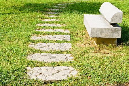 石路和石板季节场景石头休息岩石椅子花园长椅人行道座位图片