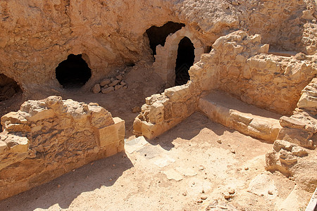 以色列马萨达堡垒古教会的废墟图片