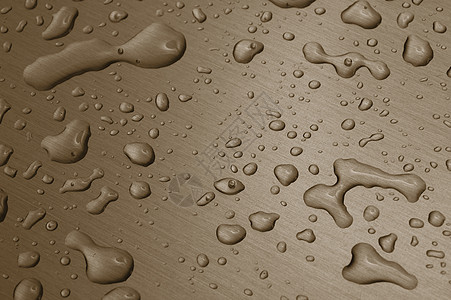 金属表面的水滴汽车玻璃气泡墙纸合金飞沫雨水下雨飞溅宏观背景图片