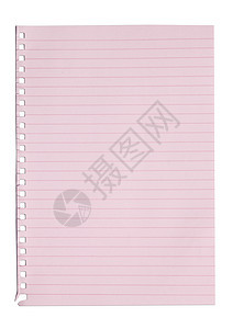笔记本上粉红色纸的空白页图片