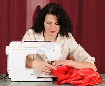 缝纫织物制造业裁缝女士机器拼接接缝针线活缝纫机衣服图片