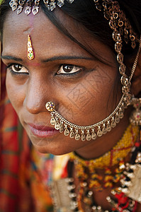 印第安印度妇女爆头文化珠宝部落乡村悲伤女性女孩贫困旅行图片