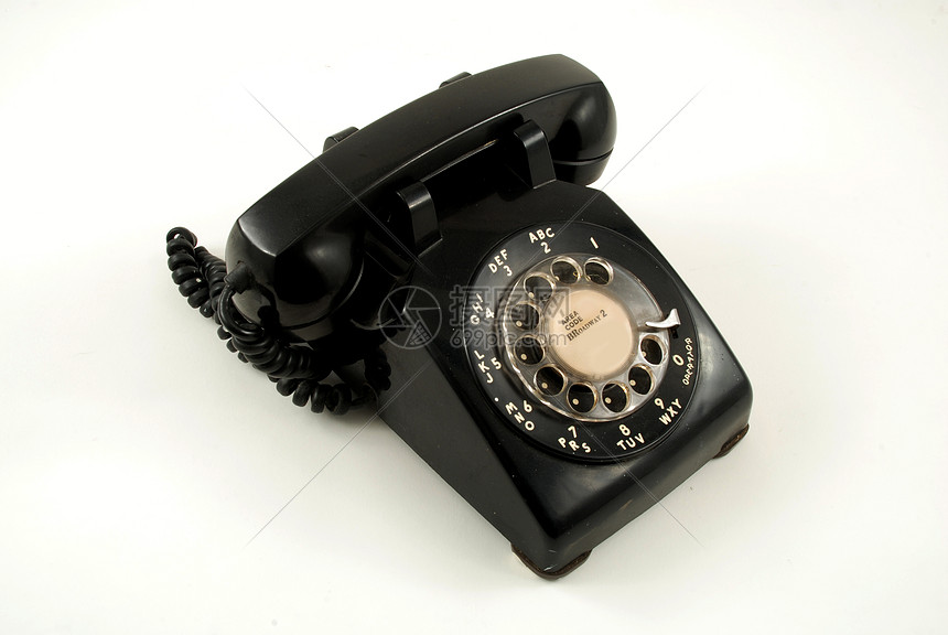 电话拨号黑色技术听筒通讯电话号码旋转固定电话模拟图片