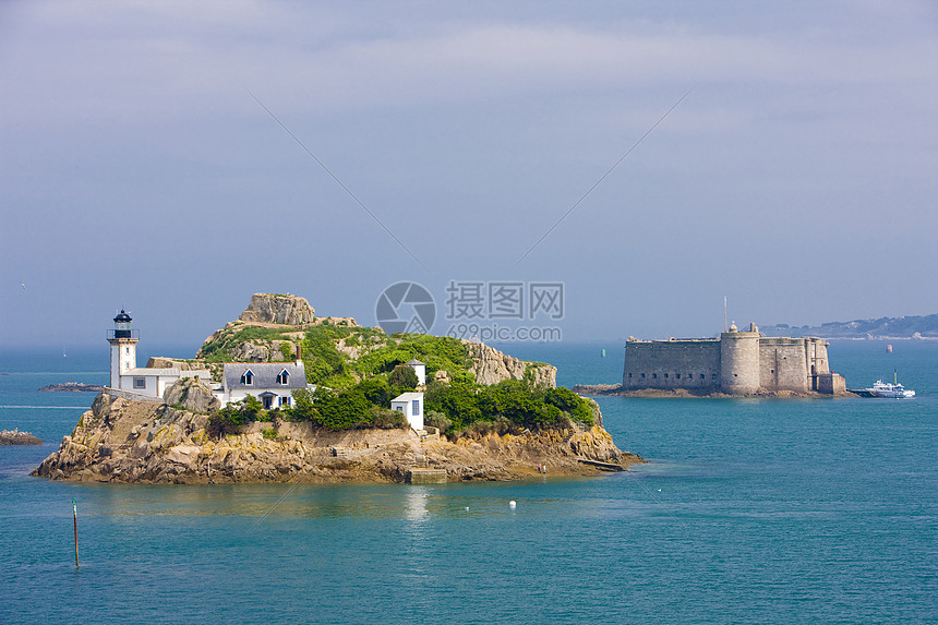 灯塔和据点指导安全外观导航要塞岛屿堡垒城堡海景图片