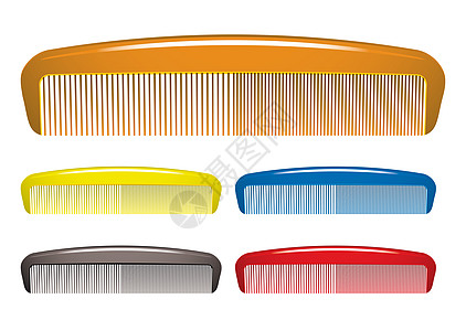 孔体牙齿红色黄色发刷头发收藏塑料工具治疗反射背景图片
