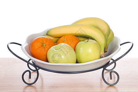 新鲜水果碗生产橙子黄色健康橘子木头食物营养香蕉团体图片