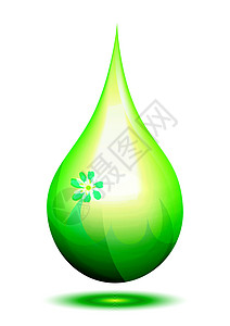 绿滴水滴排放液体绿色燃料环境插图活力气体力量背景图片