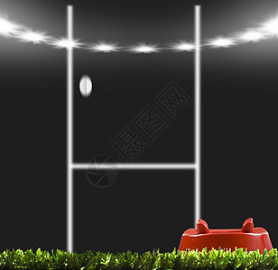 橄榄球踢到橄榄球场的柱子优胜者比赛乐趣竞赛杯子地面冠军草地游戏胜利图片