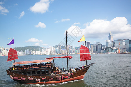 香港废船运输血管垃圾帆船天空渡船旅行日落游客传统图片