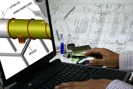 计算机辅助设计铅笔键盘设计师草图工业手臂蓝图电脑草稿绘画图片