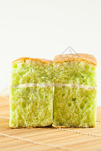 海绵蛋糕绿色海绵奶油棕色蛋糕奶油状高清图片