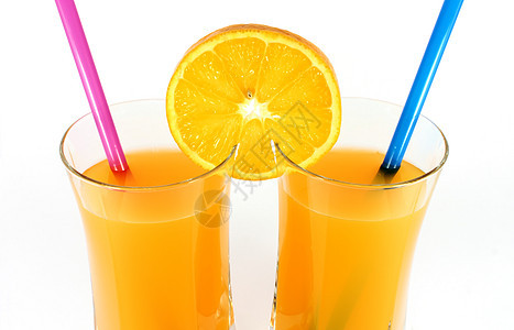 橙汁茶点液体水果食物热带果汁玻璃橙子白色蓝色图片