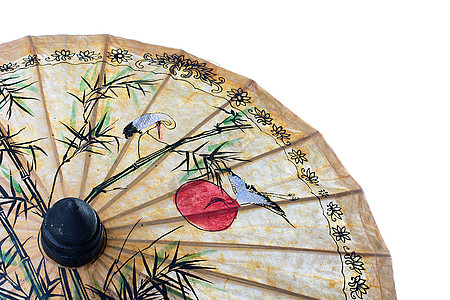 伞状隐藏竹子辐条文化黄色背景图片