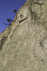 佛佛雕刻寺庙宗教传统上帝力量石头哲学岩石冥想雕像图片