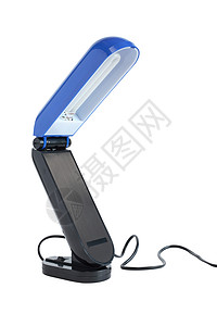 蓝桌灯工具灯光办公电灯台灯电缆活力蓝色设备对象背景图片