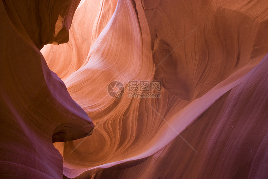 亚利桑那州的蚂蚁峡谷侵蚀编队红色干旱石头狭缝砂岩羚羊岩石图片
