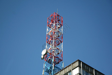 天线蓝色顶峰盘子工程网络车站通讯技术信号细胞图片
