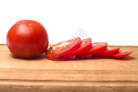 番茄切片白色收成食物红色小吃植物木板营养维生素食品图片