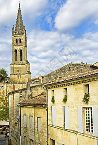 圣埃米利翁天空教会历史旅行建筑物城市遗产风景观光世界图片
