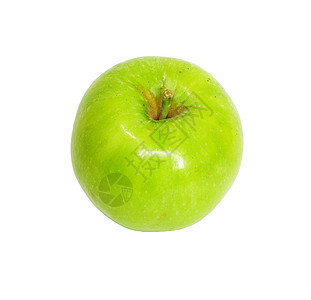 白上孤立的绿苹果食物水滴小吃卫生饮食养分保健水果果味宏观图片