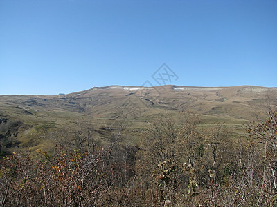 腊果纳基高原天空文件背景草甸山丘剪影全景植被山脉冰川图片