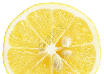 柠檬单十字部分 白底孤立于白底白色宏观黄色肉质照片活力工作室水果食物摄影图片