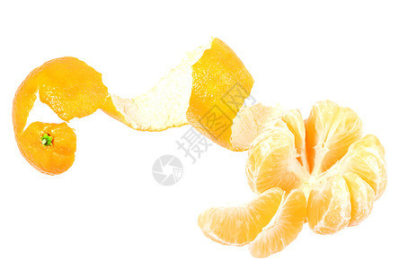 一个橙色橘子皮果照片活力橙子宏观白色摄影水果工作室圆圈食物图片