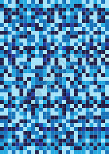 白色马赛克蓝色立方体游泳池柱子白色游泳斑点坡度技术水池地面互联网插画