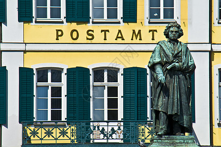 贝多芬纪念碑文化雕像晴天艺术邮政历史音乐家青铜城市图片