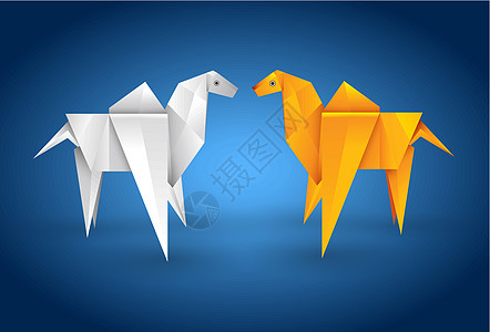 Origami夫妇骆驼图片