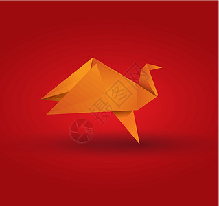 折纸鸟夹子热带蜂鸟商业荒野森林品牌金子橙子标识图片