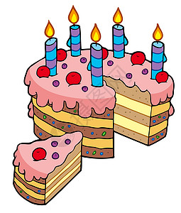 卡通切片生日蛋糕图片